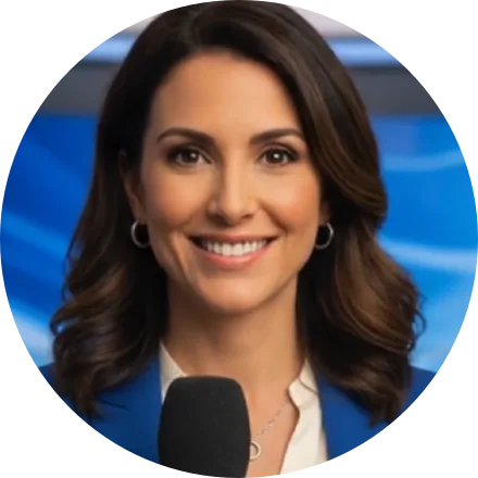 Rosie, the MyLifeMemoir personal biographer, holding an interview microphone